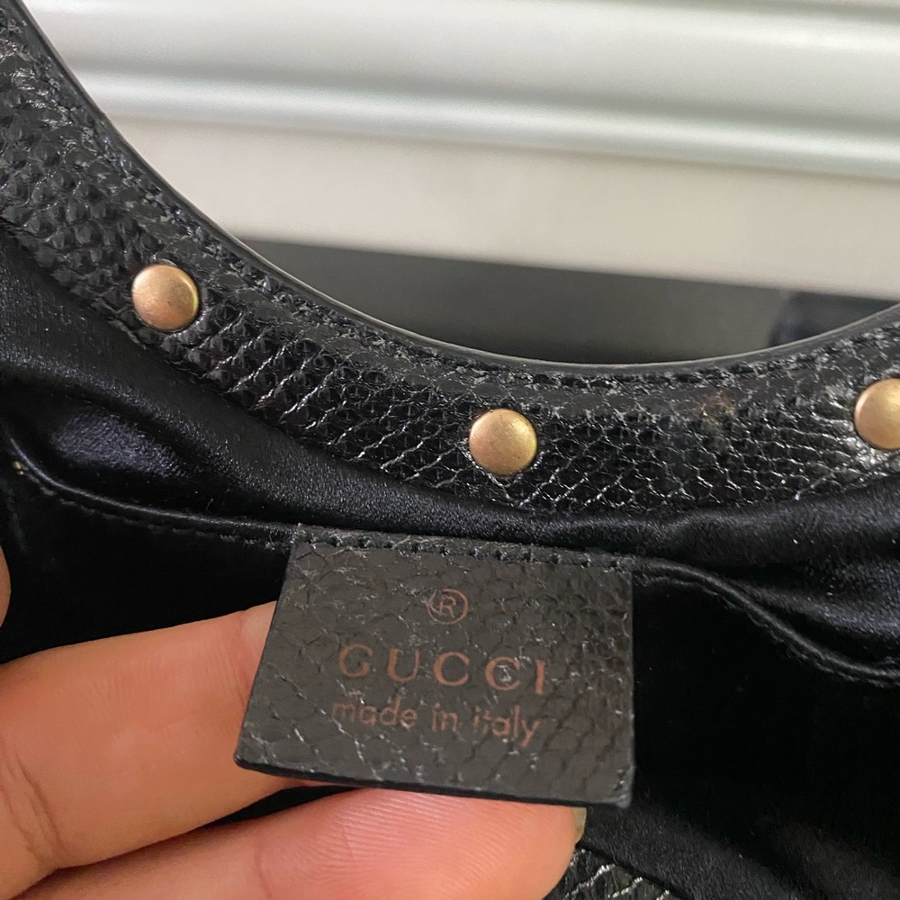 GUCCI  black beaded Handle Bamboo evening bag - Picture 7 of 9